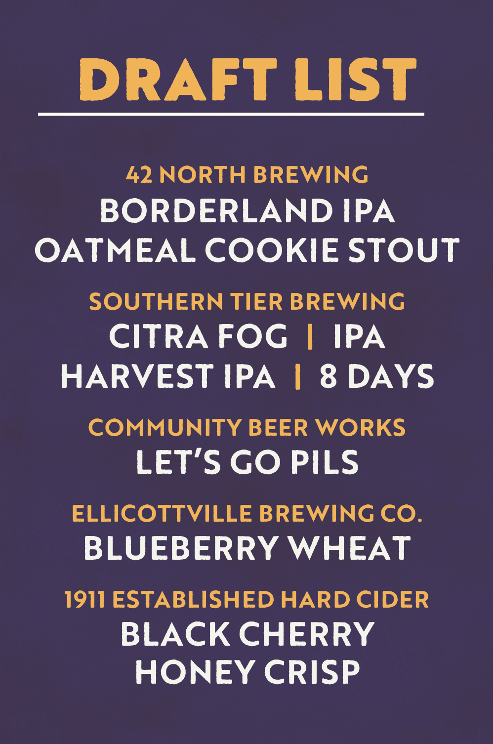Draft Beer & Hard Cider
